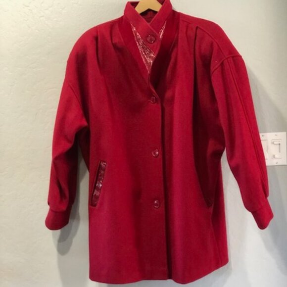 Vintage red wool coat - Picture 1 of 8
